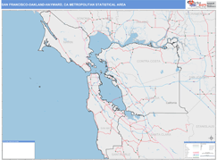 San Francisco-Oakland-Hayward Metro Area Digital Map Color Cast Style